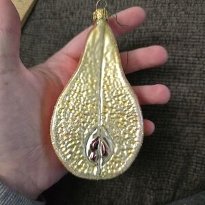 Christopher Radko Sugared Glitter 'Bartlett Pear' Fruit Christmas Ornament